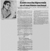 Existe mucha hipocresía en el machísmo nacional.