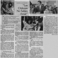 "Los chilenos no sabe amar" : [entrevistas]