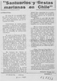 Santuarios y fiestas marianas en Chile"