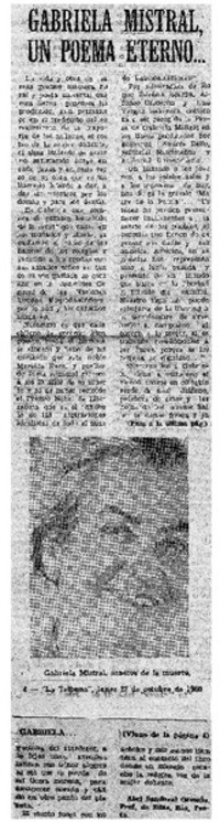 Gabriela Mistral, un poema eterno...