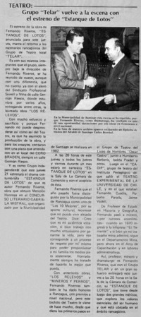 Grupo "Telar" vuelve a la escena con el estreno de "Estanque de lotos"