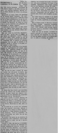 Recordando a Gabriela en el norte