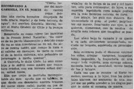 Recordando a Gabriela en el norte