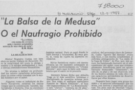 La balsa de la medusa" o el naufragio prohibido.