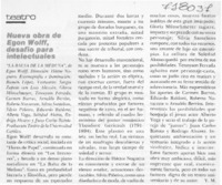 Nueva obra de Egon Wolff, desafío para intelectuales