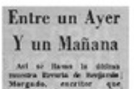 Entre un ayer y un mañana