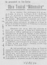 Obra teatral "Niñamadre".