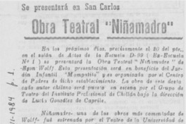 Obra teatral "Niñamadre".