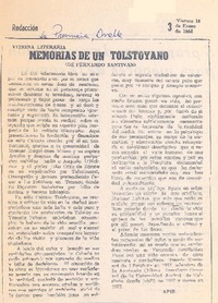 Memorias de un tolstoyano