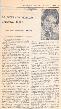 La poética de Reinaldo Sandoval Durán