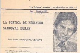 La poética de Reinaldo Sandoval Durán