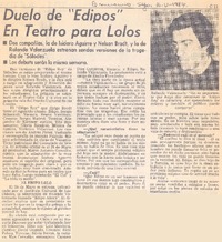 Duelo de "Edipos" en teatro para lolos : [entrevista]