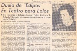 Duelo de "Edipos" en teatro para lolos : [entrevista]
