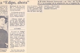 Llega "Edipo, ahora".