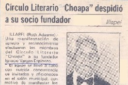 Círculo literario "Choapa" despidió a su socio fundador