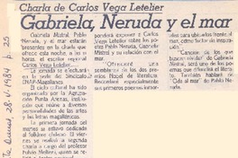 Gabriela, Neruda y el mar.