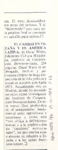 El cambio en España y en América Latina.