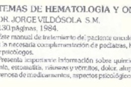 Temas de hematología y oncología pediátrica.
