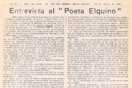 Entrevista al "Poeta elquino" : [entrevista]