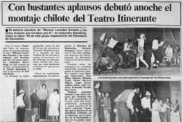Con bastantes aplausos debutó anoche el montaje chilote del Teatro Itinerante.