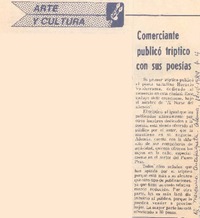 Comerciante publicó tríptico con sus poesías.