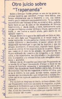 Otro juicio sobre "Trapananda"