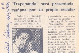 "Trapananda" será presentada mañana por su propio creador.
