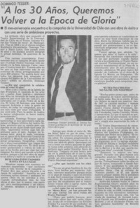 "A los 30 años, queremos volver a la época de gloria" : [entrevistas]