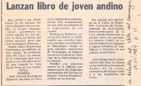 Lanzan libro de joven andino.