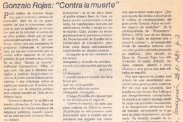 Gonzalo Rojas: "Contra la muerte"
