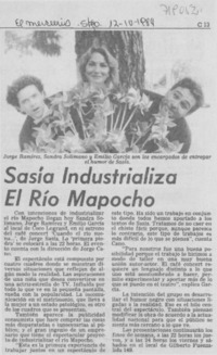 Sasía industrializa el río Mapocho.