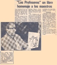 Los profesores" un libro homenaje a los maestros.