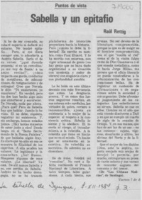 Sabella y un epitafio