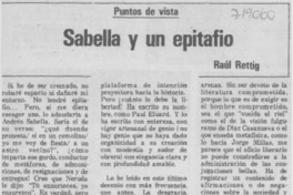 Sabella y un epitafio