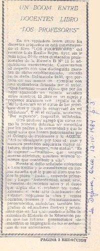 Un boom entre docentes libro "los profesores".