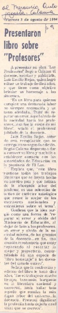 Presentaron libro sobre "profesores".