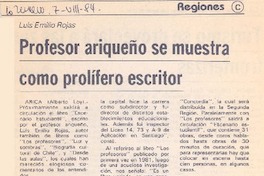 Profesores ariqueño se muestra como prolífero escritor.
