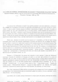 La Ilíada de Homero, introducción, selección y traducción, relatos y notas