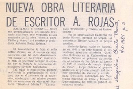 Nueva obra literaria de escritor A. Rojas.