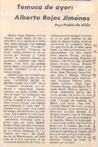 Temuco de ayer: Alberto Rojas Jiménez