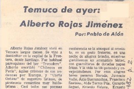 Temuco de ayer: Alberto Rojas Jiménez