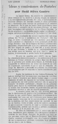 "Ideas y confesiones de Portales"