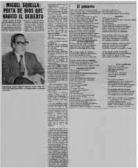 Miguel Squella: poeta de Dios que habitó el desierto.