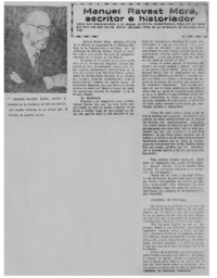 Manuel Ravest Mora, escritor e historiador.