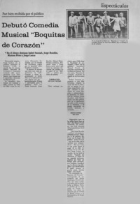 Debutó comedia musical "Boquitas de corazón".
