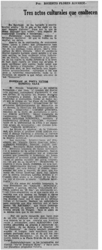 Homenaje al poeta Víctor Domingo Silva