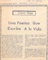 Una poetisa que escribe a la vida.