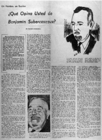 Qué opina usted de Benjamín Subercaseaux?