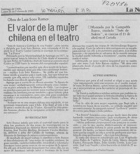 El valor de la mujer chilena en el teatro.