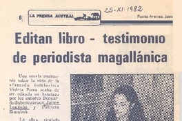 Editam libro-testimonio de periodista magallánica.